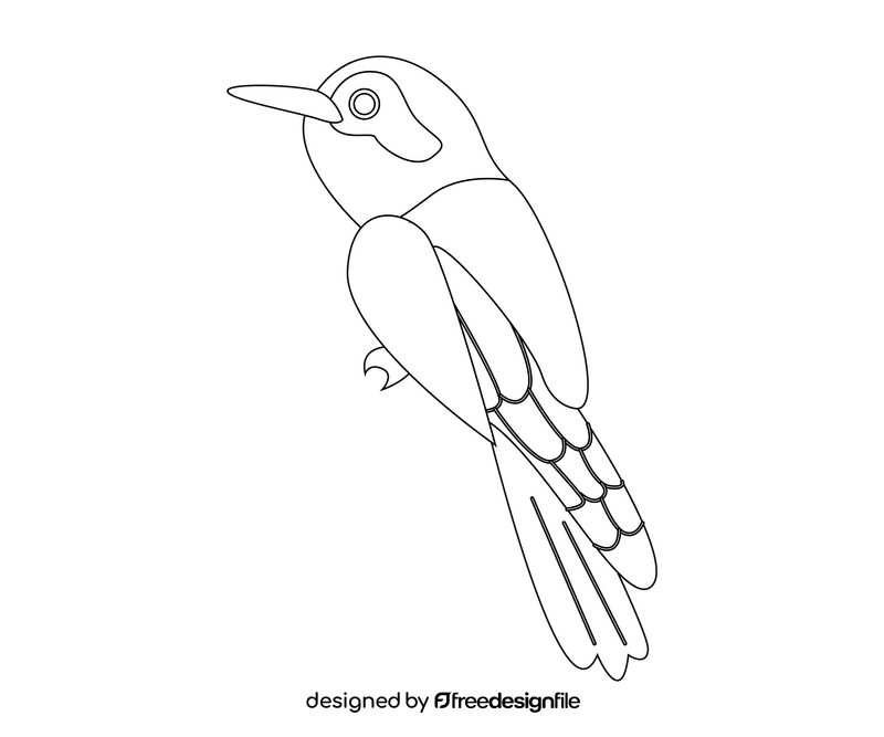 Bird black and white clipart