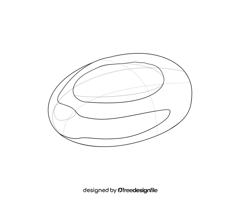 Curd bun illustration black and white clipart