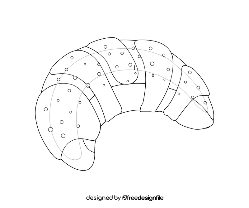 Croissant free black and white clipart