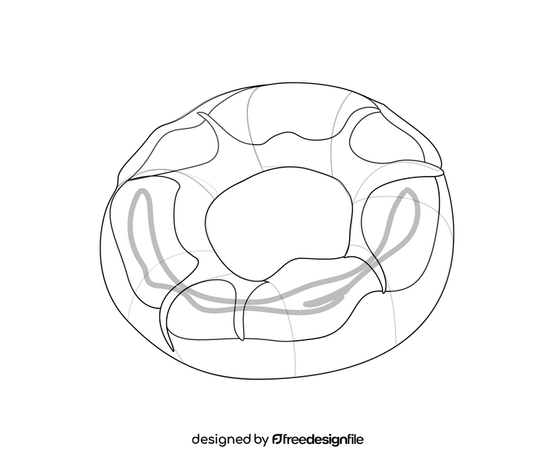 Bagel buns black and white clipart