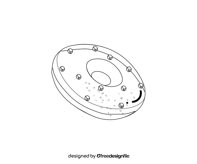 Pistachio donuts drawing black and white clipart