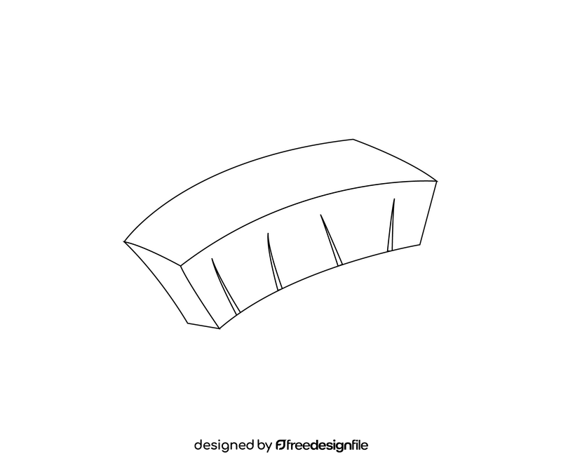 Coconut piece free black and white clipart