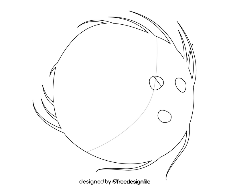 Coconut free black and white clipart