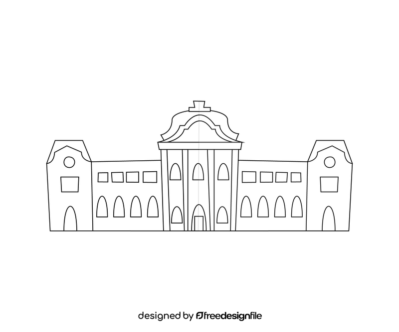 Latvian National Museum of Art, Latvia black and white clipart