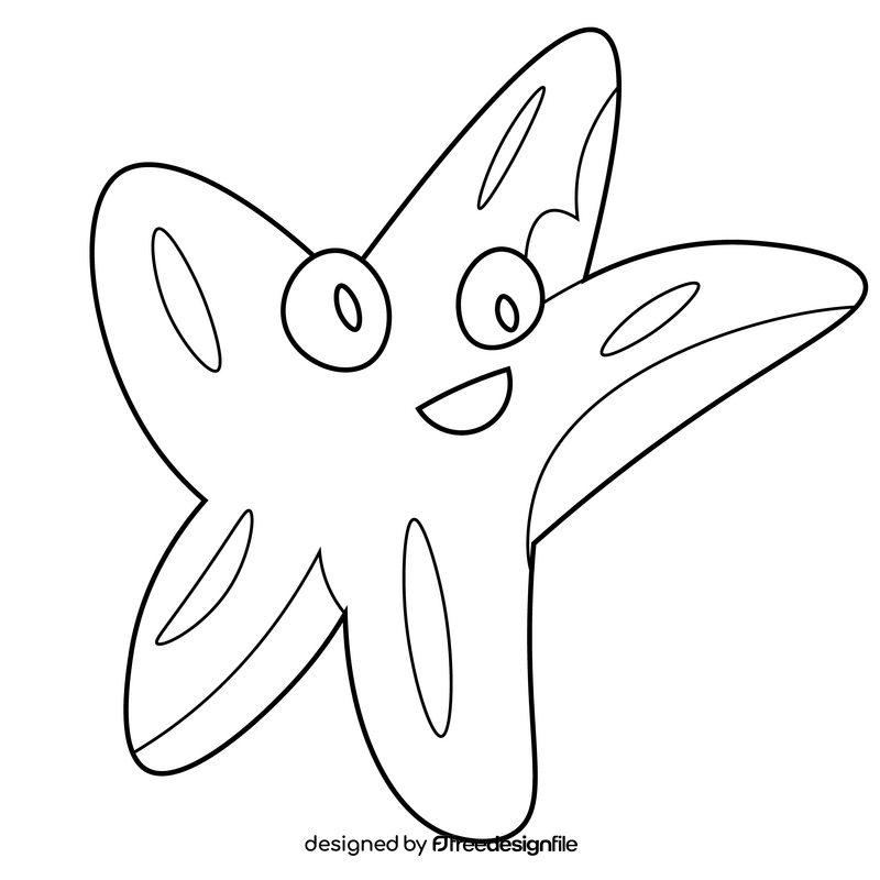 Starfish black and white clipart