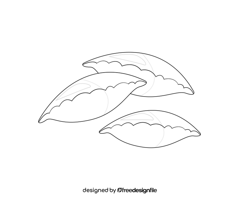 Orange leaves illustration black and white clipart