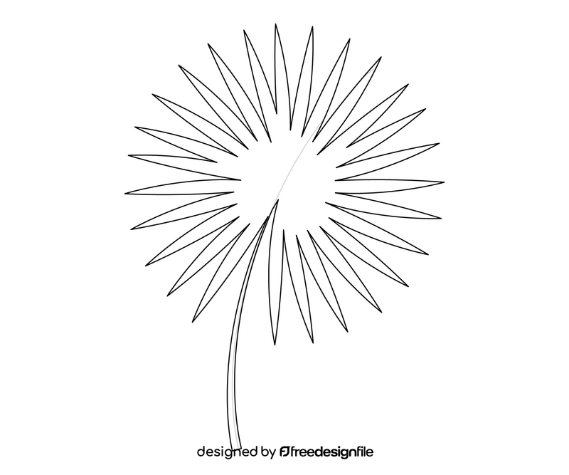 Palm leaf black and white clipart