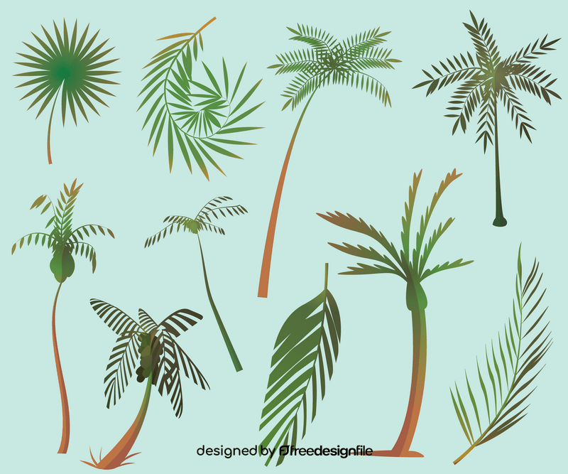 Tropical palm trees vector