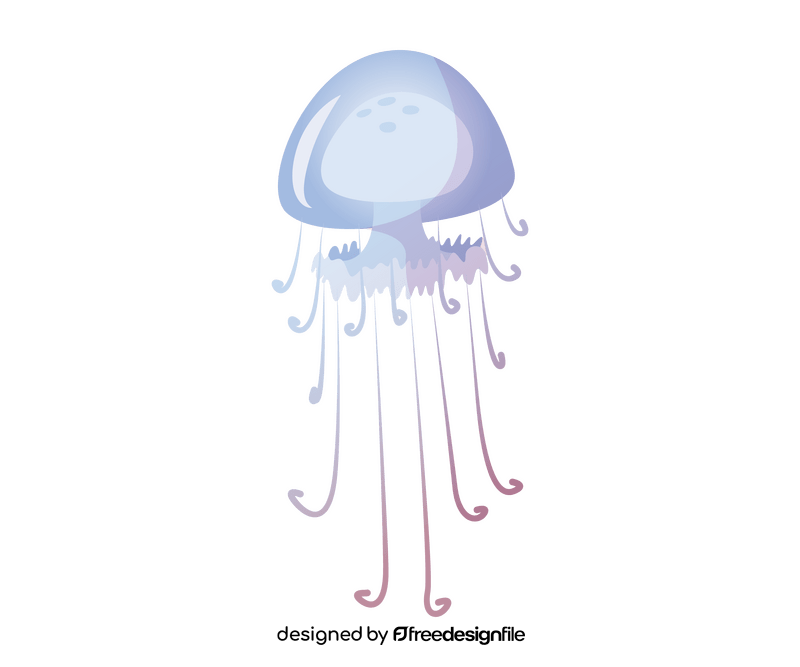 Cute jellyfish cartoon clipart