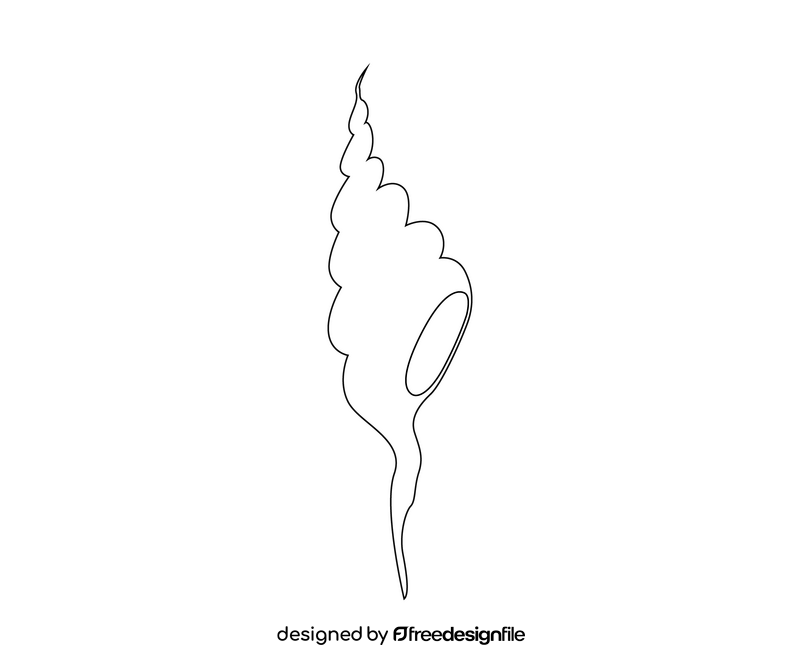 Cartoon seashell black and white clipart