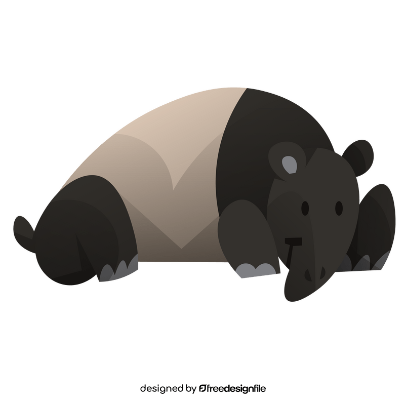Tapir lying clipart