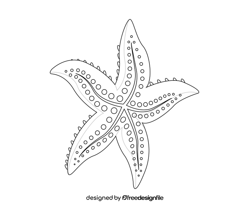 Starfish drawing black and white clipart