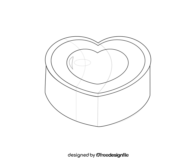 Heart shaped chocolate black and white clipart