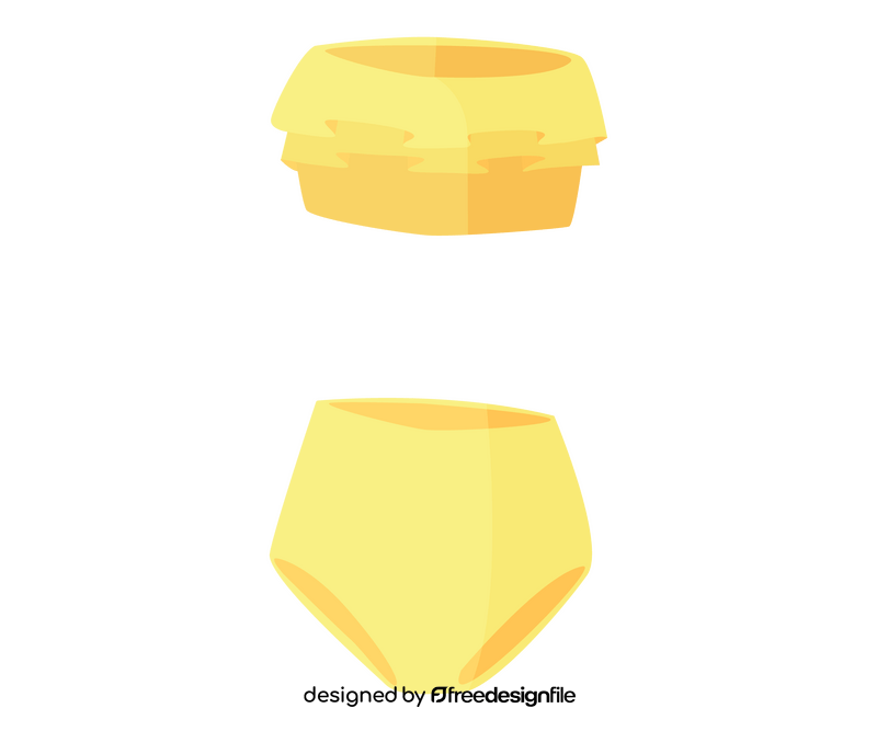 Yellow flounce swimsuit clipart