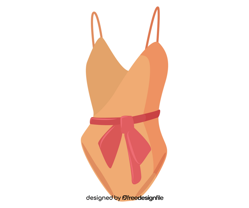 Orange one piece swimsuit clipart