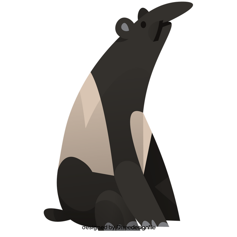 Cute tapir sitting clipart