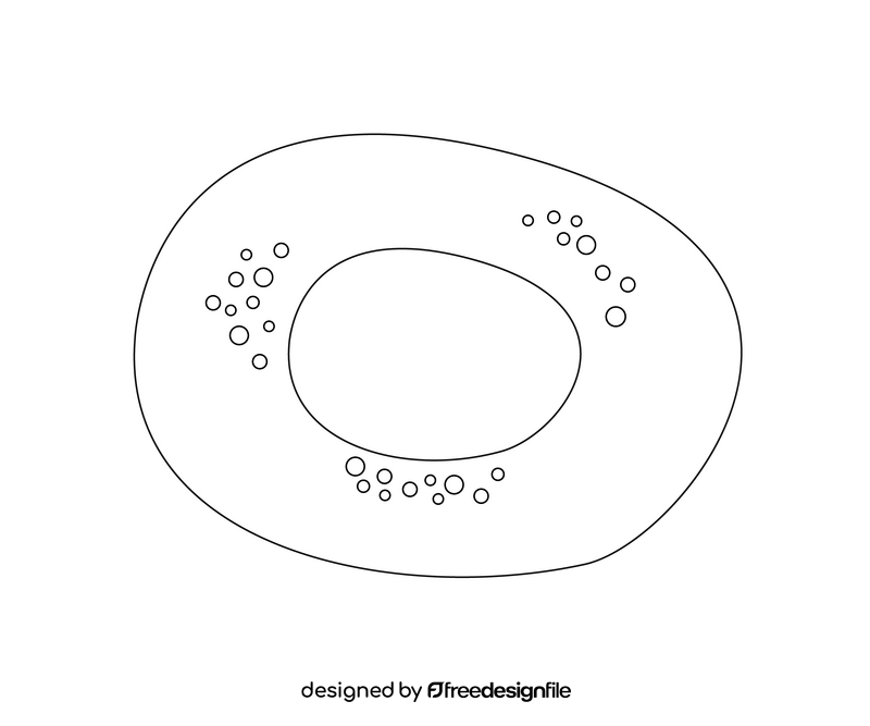 Bagel bread black and white clipart