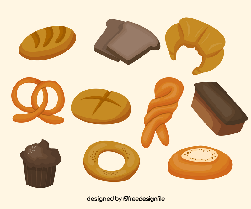 Bakery pastry set vector