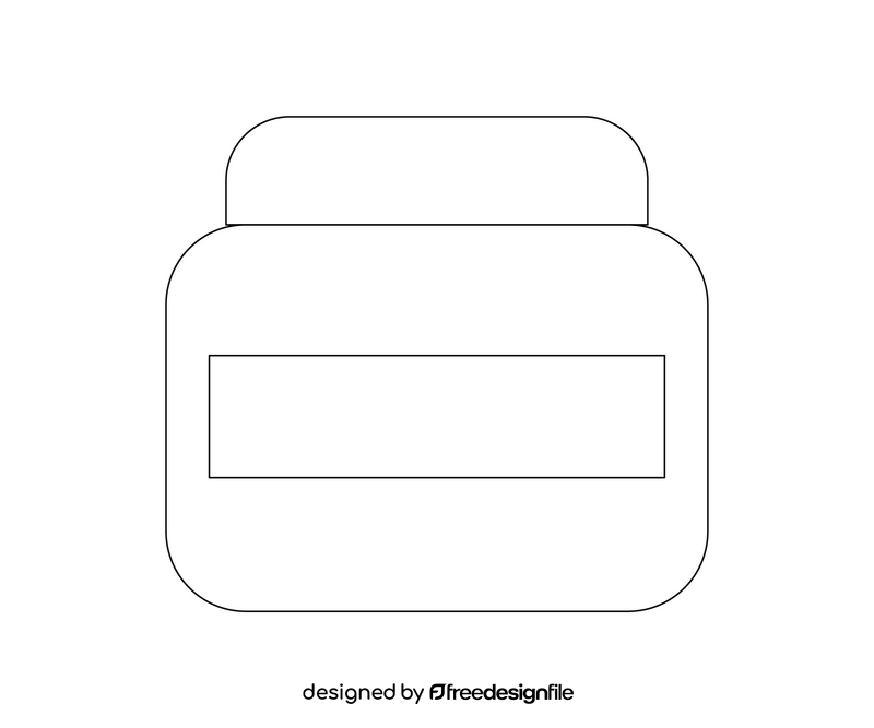Cosmetic jar black and white clipart