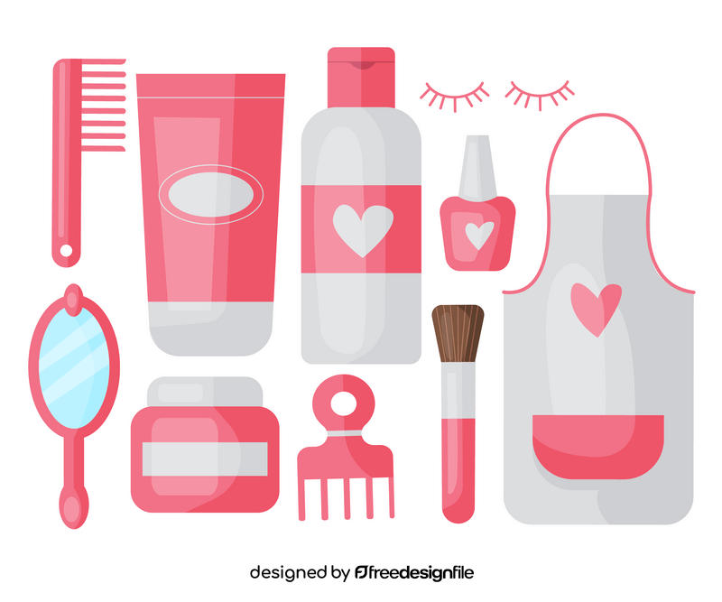 Beauty salon, cosmetics icons vector