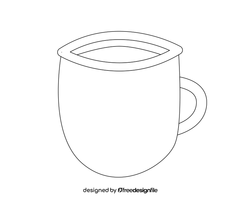 Plastic cup black and white clipart