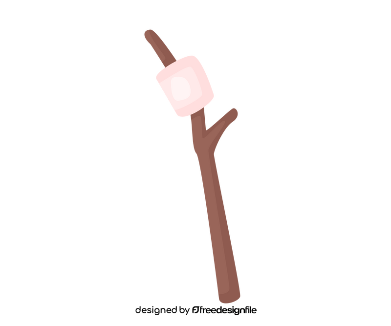 Marshmallow on a stick clipart