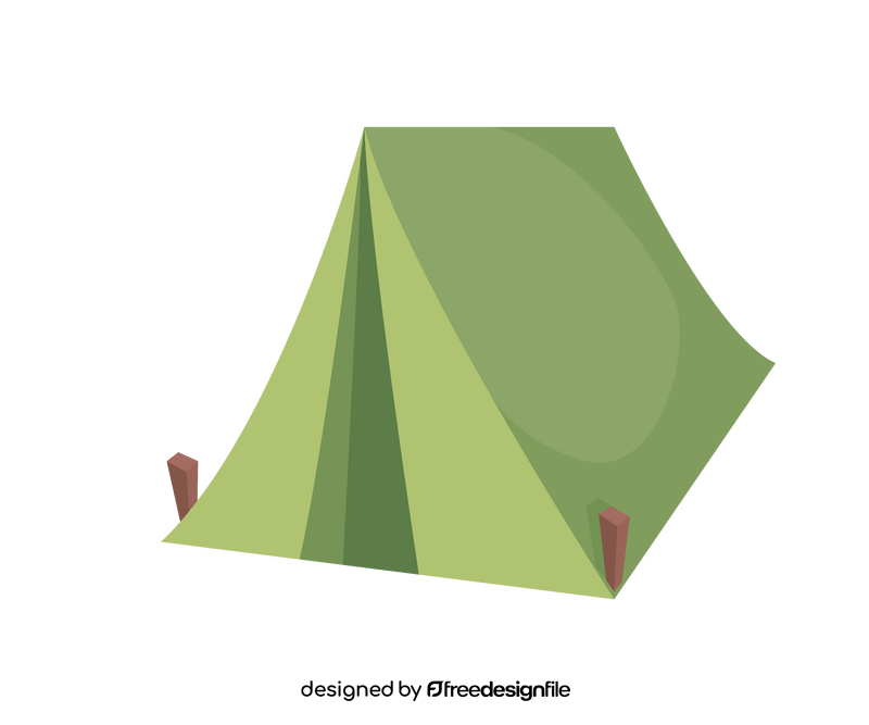 Green camping tent drawing clipart