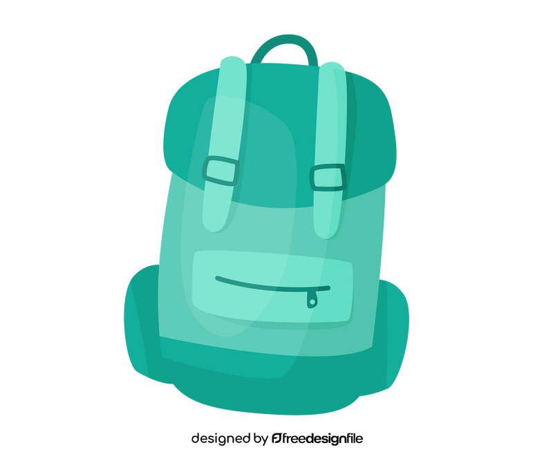 Green backpack cartoon clipart