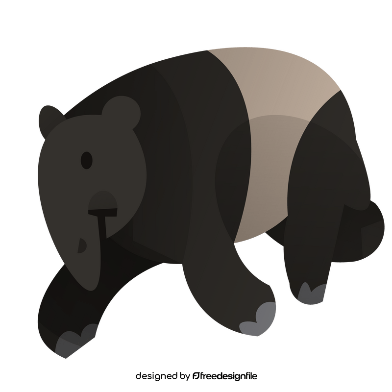 Tapir walking clipart
