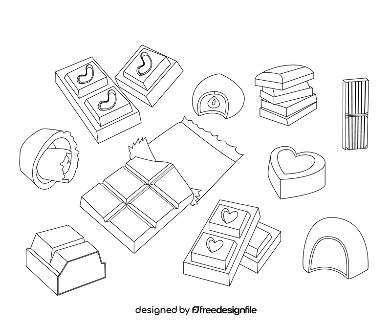 Set of chocolate black and white vector