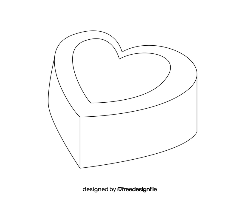 Heart shaped chocolate free black and white clipart