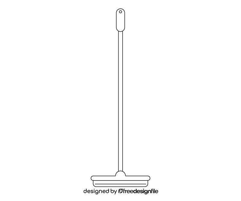 Floor squeegee cartoon black and white clipart