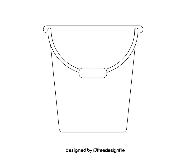 Bucket black and white clipart