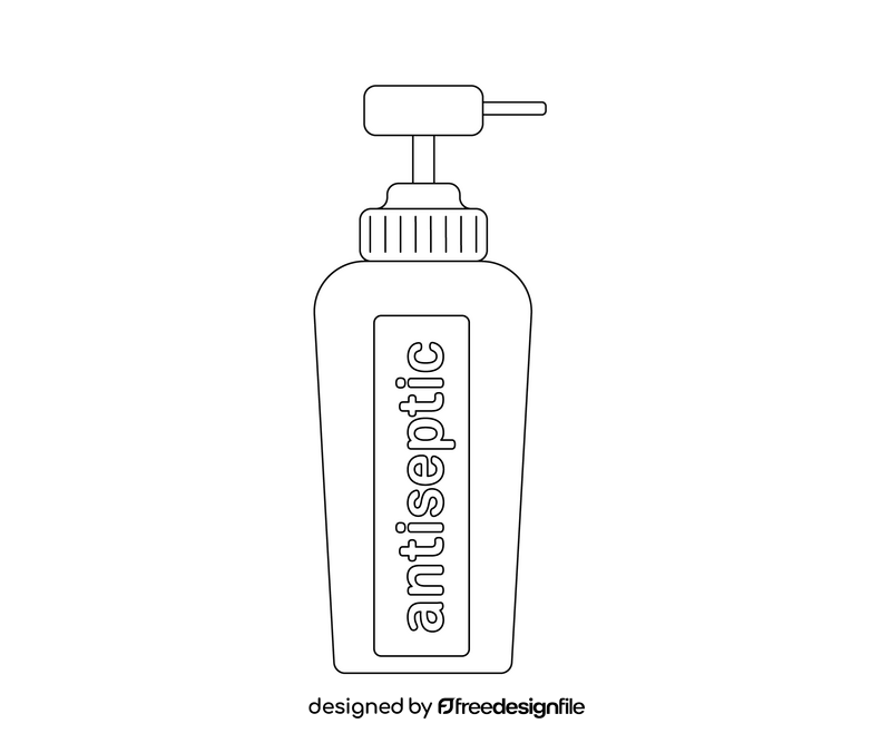 Free antiseptic spray black and white clipart