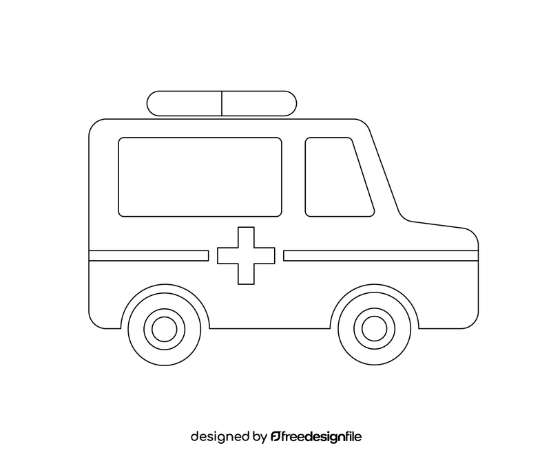 Free аmbulance black and white clipart