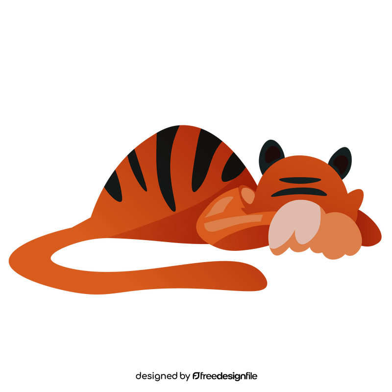 Tiger sleeping clipart