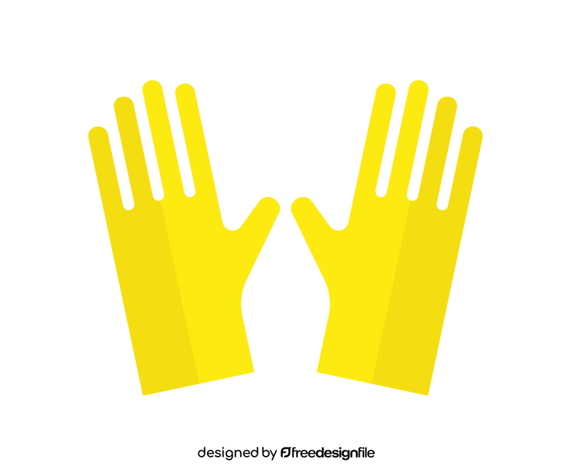 Yellow rubber gloves clipart