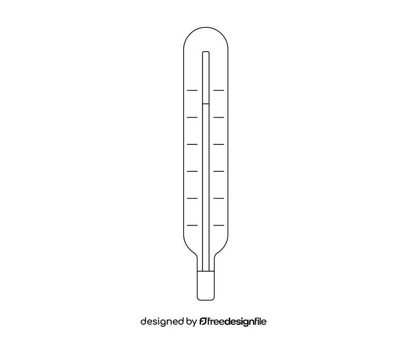 Clinical thermometer black and white clipart