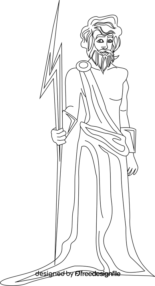 Zeus black and white clipart