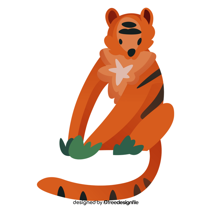 Tiger sitting clipart