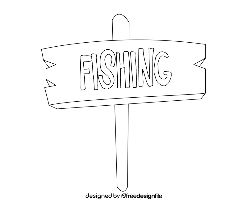 Fishing nameplate black and white clipart