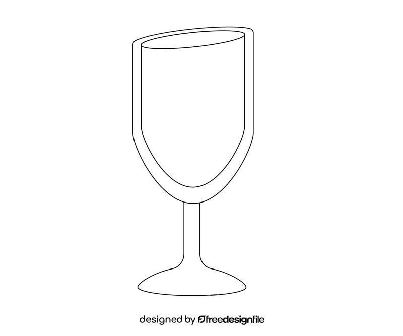 Wine glass black and white clipart