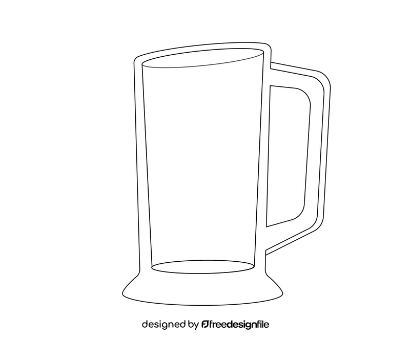 Beer mug illustration black and white clipart
