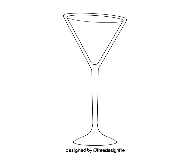 Martini glass black and white clipart