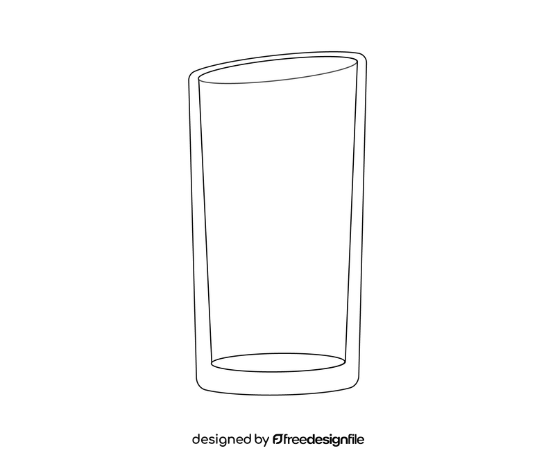 Highball glass drawing black and white clipart