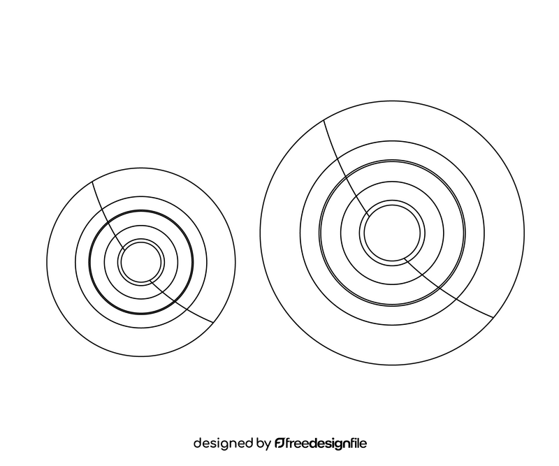 Free barbell discs black and white clipart