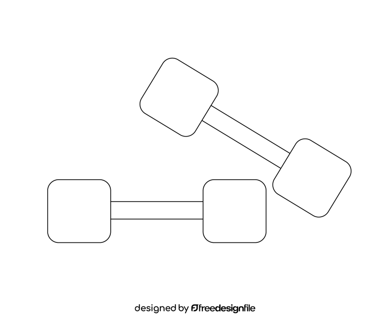 Dumbbells illustration black and white clipart