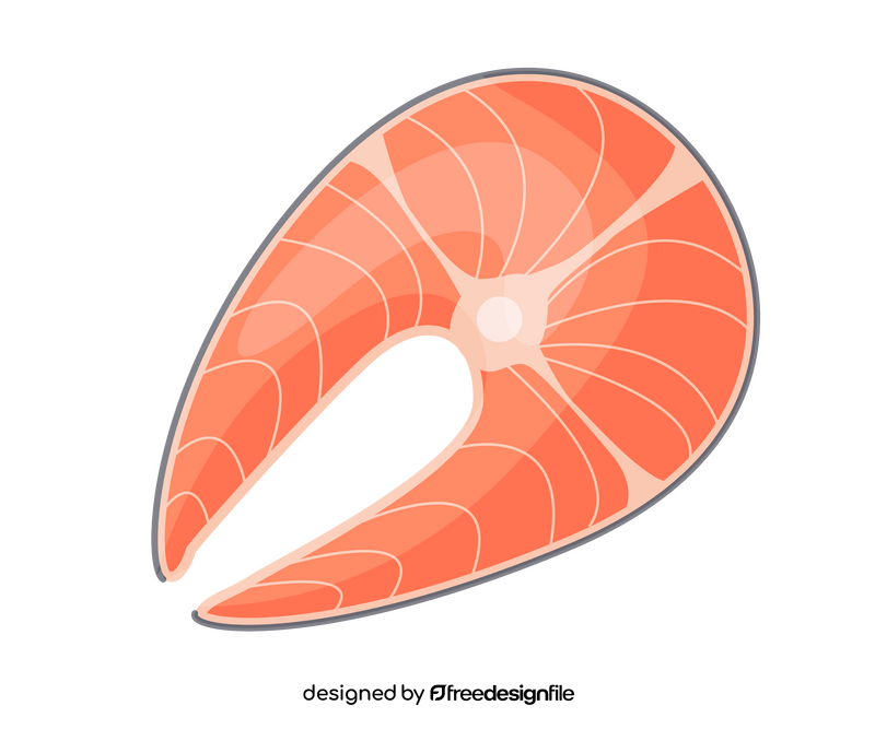 Baked salmon illustration clipart