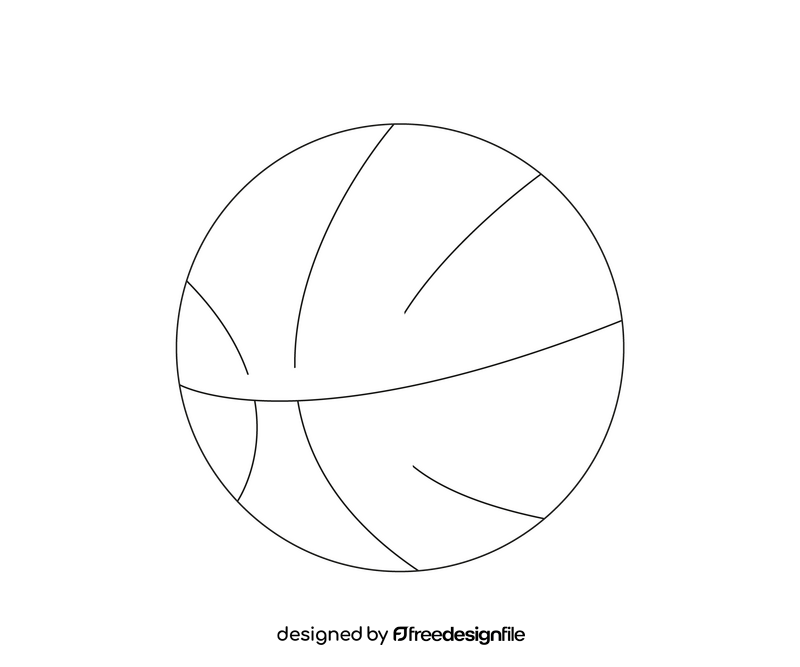 Cartoon basketball ball black and white clipart