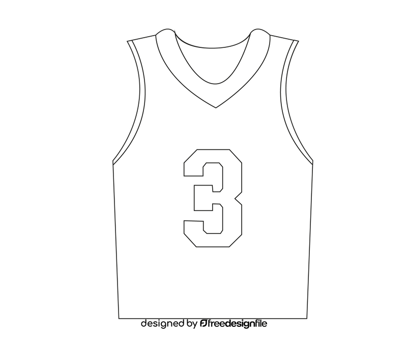 Basketball shirt black and white clipart